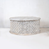 Bristol Indian Solid Mango Wood Round Coffee Table Whitewash